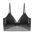 Eleganter schwarzer Spitzen-Bralette im Longline-Design mit zarten Triangel-Körbchen - S / Schwarz
