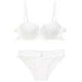 Elegantes weißes Dessous-Set mit Blumenstickerei und verstellbaren Trägern für Damen - 75B / Weiß