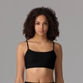 Soutien-gorge de sport noir à fines bretelles avec dos nu et maintien élastique élevé - Noir