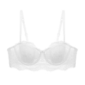 Elegante reggiseno bianco in pizzo francese con motivi floreali e ferretto di supporto - 70A / Bianco