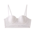 Completo intimo in pizzo bianco con motivi a foglia e spalline regolabili - 70B / Top Bianco
