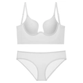Conjunto de lencería blanca sin costuras con sujetador en U y braga a juego - 70A / Juego / Blanco