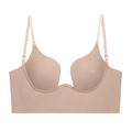 Sujetador push-up sin costuras con escote en U profundo, color piel, diseño suave - 70A / Solo Top / Color Piel