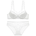 Elegante set di lingerie in pizzo bianco con reggiseno con ferretto e slip coordinati - 70A / Bianco