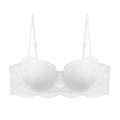 Reggiseno in pizzo floreale bianco a mezza coppa con spalline regolabili e ricami - S / Top Bianco