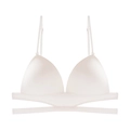 Bralette a triangolo bianca senza cuciture con fascia elastica a doppio intaglio - M / Tops / Bianco