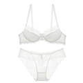Sexy weißes Spitzen-Lingerie-Set mit Soft-Cup-BH und passendem Spitzenhöschen - 70A / Weißes Spitzen-BH- und Slip-Set
