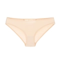 Bragas sexys de algodón beige de tiro bajo con diseño cruzado hueco para mujer - S / Color Piel