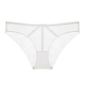 Atmungsaktiver weißer Netz-Slip mit geometrischem Design und Baumwollzwickel - M / Weiß