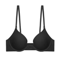Seamless black plunge bra with convenient front closure and adjustable thin straps - 70A / Black
