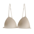 Sujetador de triángulo francés beige con diseño sin costuras y tirantes finos - S / Tops / Color Piel