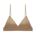 Bralette a triangolo senza cuciture color nudo con spalline sottili e fascia elastica - S / Solo Top / caffè