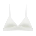 Bralette a triangolo bianca minimalista con spalline sottili e ampia fascia elastica - S / Solo Top / Bianco