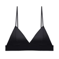 Bralette a triangolo nera senza cuciture con spalline sottili e fascia sottoseno - S / Solo Top / Nero