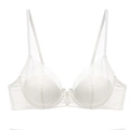 Weißer BH im französischen Stil mit Mesh-Patchwork und weichem Bügel für Push-up-Effekt - 70A / Weiß