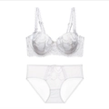 Set lingerie in pizzo bianco con reggiseno a fiocco e slip in rete coordinati - 70B / Bianco