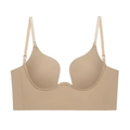 Sujetador push-up sin costuras en color beige con escote en U y tirantes finos - 70A / Color Piel
