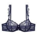 Reggiseno con ferretto in pizzo floreale blu navy con coppe 3/4 e spalline regolabili - 70A / Blu