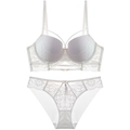 Ensemble de lingerie en dentelle blanche avec soutien-gorge push-up et culotte chic - Blanc