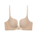 Sujetador push-up nude sin costuras con escote en V y elegante detalle cruzado frontal - 70A / Color Piel