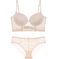 Dessous-Set mit U-Rücken-BH und passendem Slip in eleganter beiger Spitze - 70A / Hautfarben