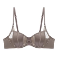 Vorderverschluss BH für Damen mit Mesh-Einsatz und verstellbaren dünnen Trägern - 70A / Kaffeebraun