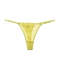 Tanga de malla verde claro para mujer con correas finas ajustables y anillos de metal - XL / Verde