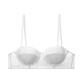 Reggiseno push-up bianco stile francese con mezze coppe e spalline rimovibili - S / Bianco