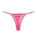 String sexy en dentelle rose rouge pour femmes avec lanières de taille élastiques réglables - Rouge Rose