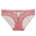 Culotte en dentelle sexy rose foncé avec broderie française et maille respirante fine - Rose