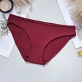 Bragas de mujer color rojo vino sin costuras en tejido suave y transpirable de tiro bajo - S / Burdeos