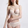 Lingerieset van geruit mesh met gouden kettingen en push-up bh in beige ontwerp - 70B / Wit