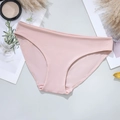 Culotte femme sans couture rose clair taille basse en tissu respirant avec accessoires - Rose