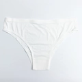 Slip bianchi senza cuciture in tessuto elastico con bordi a taglio vivo e vita bassa - S / Bianco