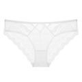 Mutandine sexy in pizzo bianco stile francese per donna con rete traspirante fiori - Bianco