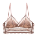 Bralette in pizzo francese con coppe a triangolo e schiena scoperta in rosa antico - S / Rosa antico