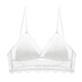 Reggiseno in pizzo bianco a triangolo con spalline sottili regolabili per schiena scoperta - S / Bianco
