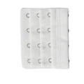 White fabric bra extender with four rows and three hooks for adjustable comfort - 4 Rows 3 Hooks / White