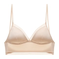 Seamless triangle bralette in nude with cross-strap details and wide elastic band - Nude