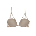 Sujetador push-up beige sin costuras con espalda de malla en U transpirable y tirantes - 70A / Color Piel
