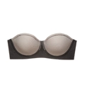 Sujetador bandeau negro sin tirantes ni costuras con textura de malla transpirable - 70A / Negro y Nude