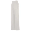 Pantalón deportivo blanco de talle alto con pernera ancha y grandes bolsillos laterales - S / Blanco