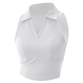 Top corto polo blanco sin mangas para tenis y entrenamiento de carrera - S / Blanco