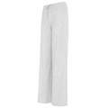 Pantaloni sportivi da donna grigio chiaro melange a gamba larga con coulisse regolabile - S / Bianco Sporco