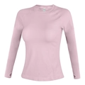 Roze slim fit yoga top met lange mouwen, duimgaten en ademende naadloze gebreide textuur - S / Oudroze