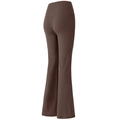 Pantalones de yoga acampanados en marrón café con cintura alta y ajuste elástico - Castaño