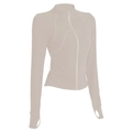 Chaqueta de yoga ajustada con cuello alto y agujeros para el pulgar en tela beige - S / Albaricoque Lechoso
