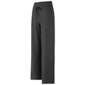 High waist black wide leg yoga trousers with adjustable drawstring waist for sport - S / Black