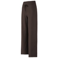 High-waisted wide-leg yoga pants in dark brown with elastic drawstring waistband - S / Earth Brown