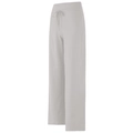 High waist wide leg yoga pants in light grey with adjustable drawstring waist - S / White Opal
